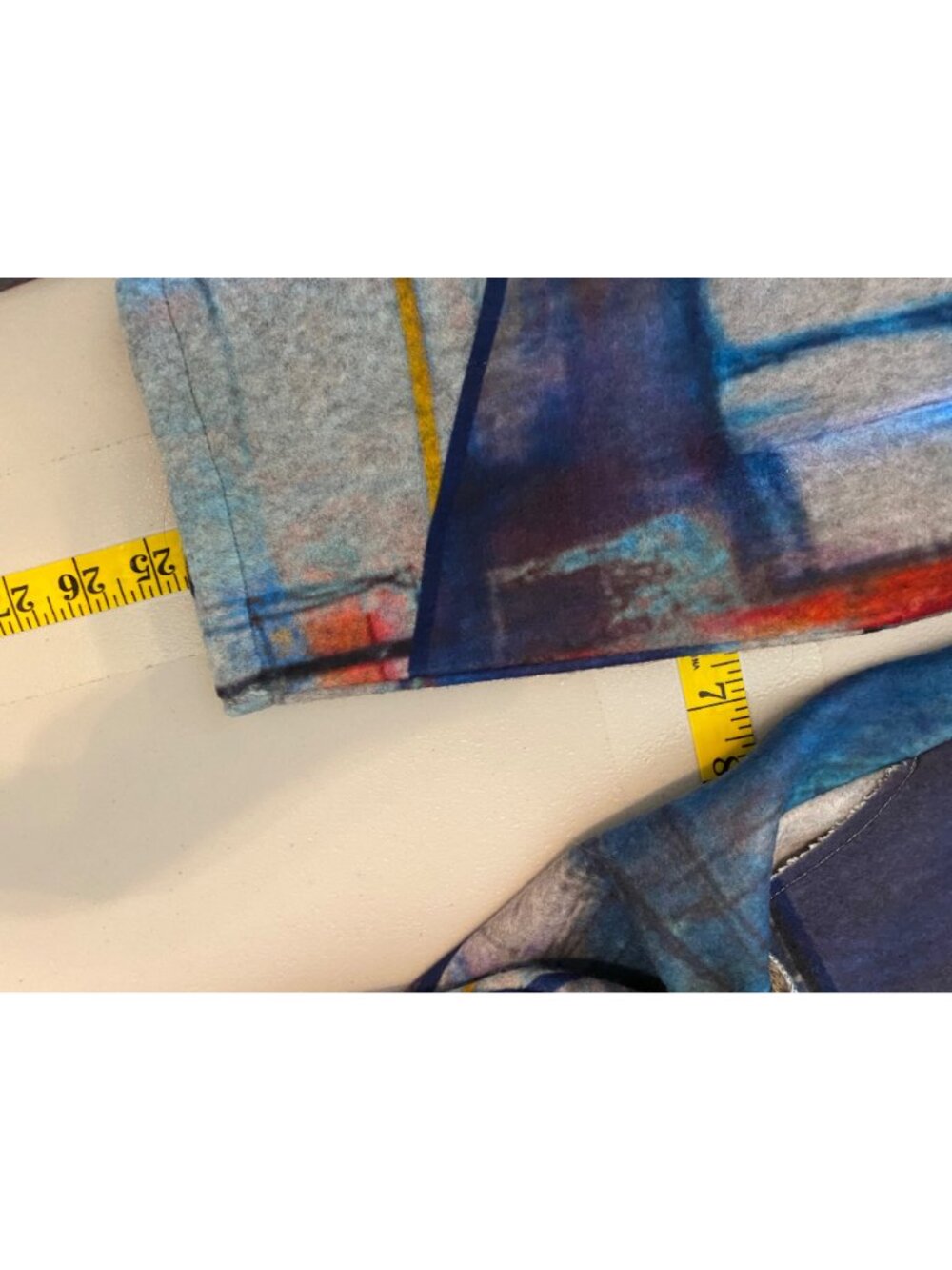 Damee Abstract Print Hooded Jacket With Button Closure Blue Multicolor XL - Picture 12 of 12